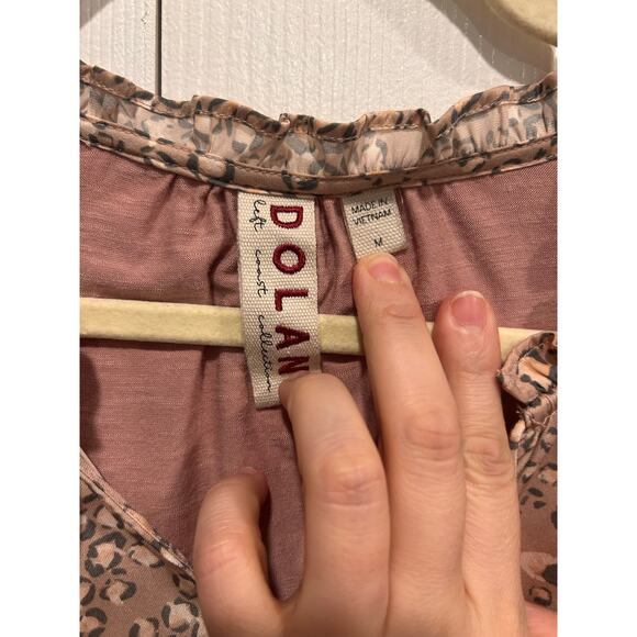 Anthropologie Dolan Miramar Leopard Print Long-sleeve Blouse in Pink Size M - Picture 7 of 8